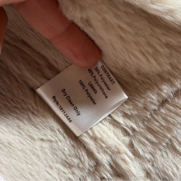 Choosy Amelia Shearling Jacket Aviator Vegan Faux Leather with Cream Accents XL - Picture 16 of 16